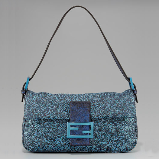 8BGF12 Fendi Crackled Suede Baguette